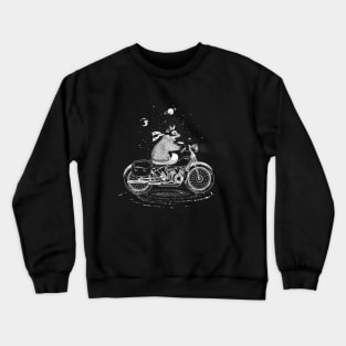 A fox rides a motorcycle Crewneck Sweatshirt